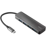 Huby USB - Trust Wejście USB Halyx USB-C/4x USB 3.2 23328) Srebrny - miniaturka - grafika 1