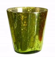 Świeczniki - ŚWIECZNIK tealight SZKLANY zielony wys. 11cm - miniaturka - grafika 1