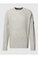 Swetry męskie - Sweter z dzianiny z prążkowanymi wykończeniami - CK Calvin Klein - miniaturka - grafika 1