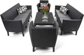 Meble ogrodowe - KETER Zestaw mebli ogrodowych Salemo Fiesta Lyon dla 8 osób grafitowy - miniaturka - grafika 1