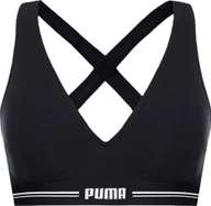 Koszulki sportowe damskie - Puma Stanik sportowy damski Puma Cross-Back Padded Top 1p czarny 938191 01 XS - miniaturka - grafika 1