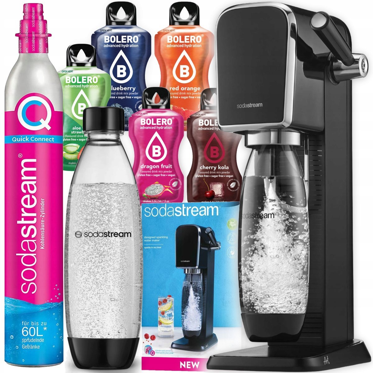 SATURATOR DO WODY GAZOWANEJ SODASTREAM CZARNY ZESTAW DO GAZOWANIA + BOLERO