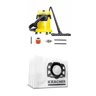 Kärcher Odkurzacz WD 3 V-17/4/20 i oryginalny worek z włókniny KFI 357: 4 sztuki, 3-warstwowy - Worki do odkurzaczy - miniaturka - grafika 1