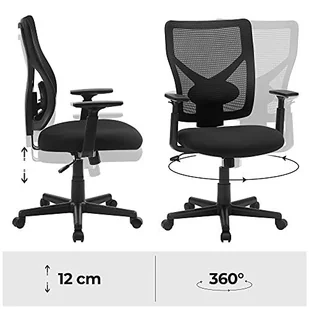 Fotel biurowy, krzesło biurowe Krzesło biurowe z siatki w połowie obrotu, obrotowe ergonomiczne krzesło z mechanizmem pochylenia, wyściełane z wewnętrznym sprę - Fotele i krzesła biurowe - miniaturka - grafika 6