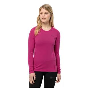 Damska koszulka z długim rękawem Jack Wolfskin INFINITE L/S W new magenta - XS - Bielizna sportowa damska - miniaturka - grafika 1