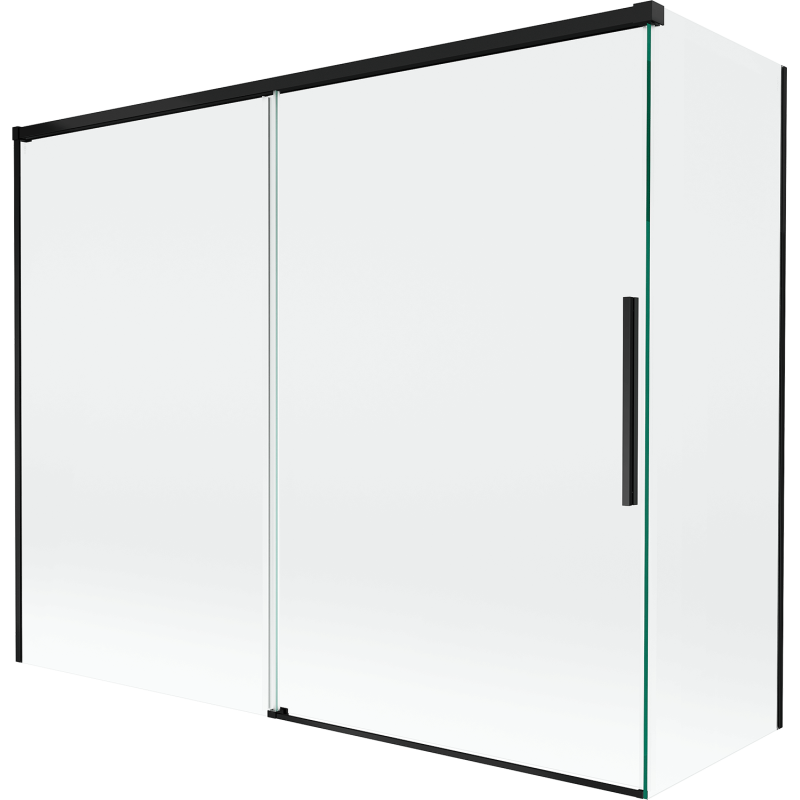 Mexen Rox parawan nawannowy 2-skrzydłowy rozsuwany 190 + 80 x 150 cm, transparent, czarny - 8C9-190-080-70-00