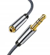Złącza, przejściówki, adaptery - PRZEDŁUŻACZ KABEL PRZEWÓD PRZEDŁUŻKA AUX MINI JACK 3,5MM OPLOT 1M - miniaturka - grafika 1