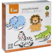 Zabawki interaktywne dla dzieci - Viga VIGA 51326 DOPASOWANKA SZNUROWANKA -ZOO 0946 - miniaturka - grafika 1