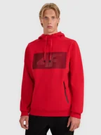 Bluzy męskie - 4F Bluza dresowa nierozpinana z kapturem męska - czerwona XXL - miniaturka - grafika 1