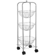Wózki kuchenne - 5five Simple Smart Wózek kuchenny z koszami na owoce 3 poziomy stal chromowana 80 cm 118621 - miniaturka - grafika 1