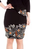 Spódnice - MAMATAYOE Taracea spódnica biznesowa, czarna, średnia kobieta, czarny, M - miniaturka - grafika 1