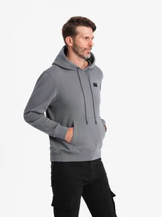 Męska bluza dresowa kangurka z kapturem szara V1 OM-SSNZ-0141 XL - Bluzy męskie - miniaturka - grafika 1
