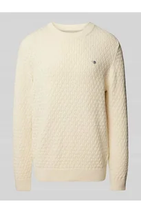 Sweter z dzianiny z wyhaftowanym logo - Gant - Swetry męskie - miniaturka - grafika 1