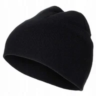 Czapki męskie - Czapka Beanie, Czarna Płytka Delikatna Dzianina - miniaturka - grafika 1