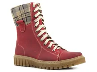 Botki damskie - Ciepłe trapery damskie z wełną - HELIOS Komfort 576, czerwone - Helios Komfort - miniaturka - grafika 1