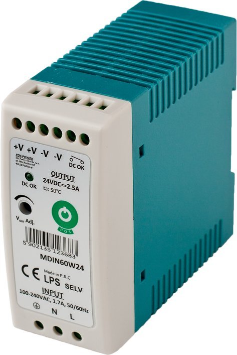 Zasilacz serwerowy Mojeledy Zasilacz na szynę DIN MDIN60W5 5V 8A 60W Slim przemysłowy zasilacz DIN IP20