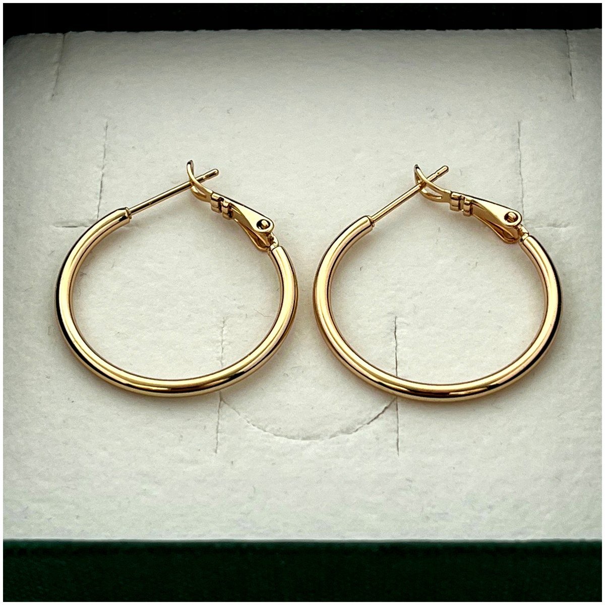 KOLCZYKI ZŁOTE KOŁA KÓŁKA POZŁACANE ZE STALI CHIRURGICZNEJ 2,5 cm KLASYCZNE