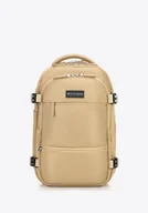 Plecaki - Plecak wielofunkcyjny do samolotu z poszerzeniem beżowy - miniaturka - grafika 1