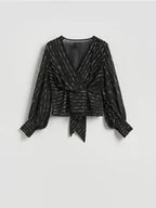 Bluzki damskie - Reserved - Bluzka z metalicznym wzorem - wielobarwny - miniaturka - grafika 1