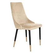 Krzesła - Krzesło Logan  Welurowe Beżowe 44X44X92 Cm - miniaturka - grafika 1