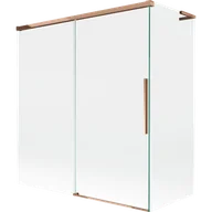 Parawany nawannowe - Mexen Rox L parawan nawannowy 2-skrzydłowy rozsuwany 150 + 70 x 150 cm, transparent, różowe złoto - 8C9L-150-070-60-00 - miniaturka - grafika 1