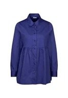 Bluzki damskie - Seidensticker Damska bluzka - modna bluzka - Regular Fit - kołnierz koszuli - długi rękaw - mieszanka bawełny, niebieski, 48 - miniaturka - grafika 1