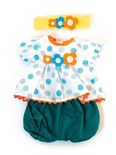 Miniland Ubranko w kolorze biało-zielono-żółtym dla lalki - 3+ - Akcesoria dla lalek - miniaturka - grafika 1