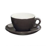 Filiżanki - Cilio filiżanka do cappuccino ze spodkiem porcelana ciemnoszara 0,1 l CI-215175 - miniaturka - grafika 1