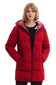 Kurtki damskie - Kurtka damska Desigual Kalmar zimowa ocieplana czerwona-XS - DESIGUAL - miniaturka - grafika 1