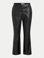 Spodnie sportowe damskie - Vila Spodnie z imitacji skóry Paloma 14098247 Czarny Flare Fit - miniaturka - grafika 1