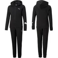 Moda i Uroda OUTLET - Puma dres dziecięcy czarny ocieplany bluza spodnie 670211 01 104 - miniaturka - grafika 1