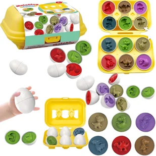 Zestaw Układanka Gra Edukacyjna Sorter Montessori Klocki Jajka Dinozaury - Układanki dla dzieci Zestaw Układanka Gra Edukacyjna Sorter Montessori Klocki Jajka Dinozaury - Układanki dla dzieci - miniaturka - grafika 1