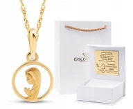 Biżuteria dla dzieci - ZŁOTY MEDALIK ŁAŃCUSZEK CHRZEST KOMUNIA ŚWIĘTA 585 - miniaturka - grafika 1