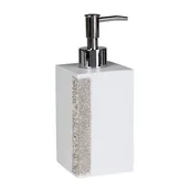 Mydelniczki i dozowniki mydła - Dozownik Chiq 7 x 18 cm biało-srebrny - miniaturka - grafika 1