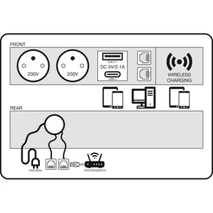 Stół INVITATION 2000 x 1000 x 740, grafit + 2x port blatowy TYP V, srebrny - Stoły i stoliki do biura - miniaturka - grafika 4