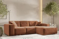 Narożniki - Sofa w kształcie L PULA narożnik tkanina Perfect Harmony pomarańczowy prawy - miniaturka - grafika 1