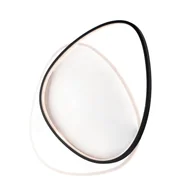 Lampy sufitowe - Lampa sufitowa Amy z metalu i aluminium, czarno-biała, ze zintegrowaną diodą LED CCT + pilot, dł. 55 x 46 cali BL307-PBC-GR - miniaturka - grafika 1