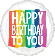 Balony i akcesoria - Balon foliowy tęczowy urodzinowy Happy Birthday - miniaturka - grafika 1