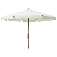Parasole ogrodowe - vidaXL Parasol ogrodowy na drewnianym słupku, 330 cm, piaskowa biel - miniaturka - grafika 1
