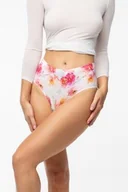 Majtki damskie - Figi damskie brazyliany z wysokim stanem w artystyczny wzór peoni Peony Brasil Maxi Julimex - miniaturka - grafika 1