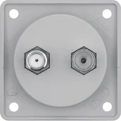 Gniazdka elektryczne - Berker Integro Flow Berker Gniazdo antenowe Radio/SAT z obudową nieekranowaną, szary, mat - miniaturka - grafika 1