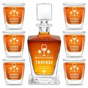 Karafki - Karafka do whisky pyramid z 6 szklankami capitol i grawerem - miniaturka - grafika 1