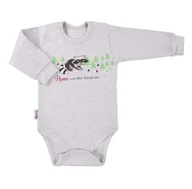 Body dla niemowląt - BODY niemowlęce wyprawka TRIP DŁ CHŁ SZARY/BORDO Ewa Klucze - 80 - miniaturka - grafika 1