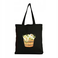 Torby i wózki na zakupy - Eko Torba Bawełniana na ramię Shopper Eco Torebka Zakupy Kwiaty Bukiet - miniaturka - grafika 1