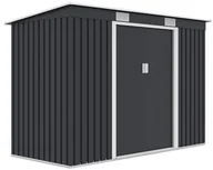 Altany ogrodowe - Szopa ogrodowa OREGON 261x121cm Cold Grey, metalowa, z przesuwanymi drzwiami, kompaktowy magazyn na sprzęt ogrodowy i narzędzia Hardmaister - miniaturka - grafika 1