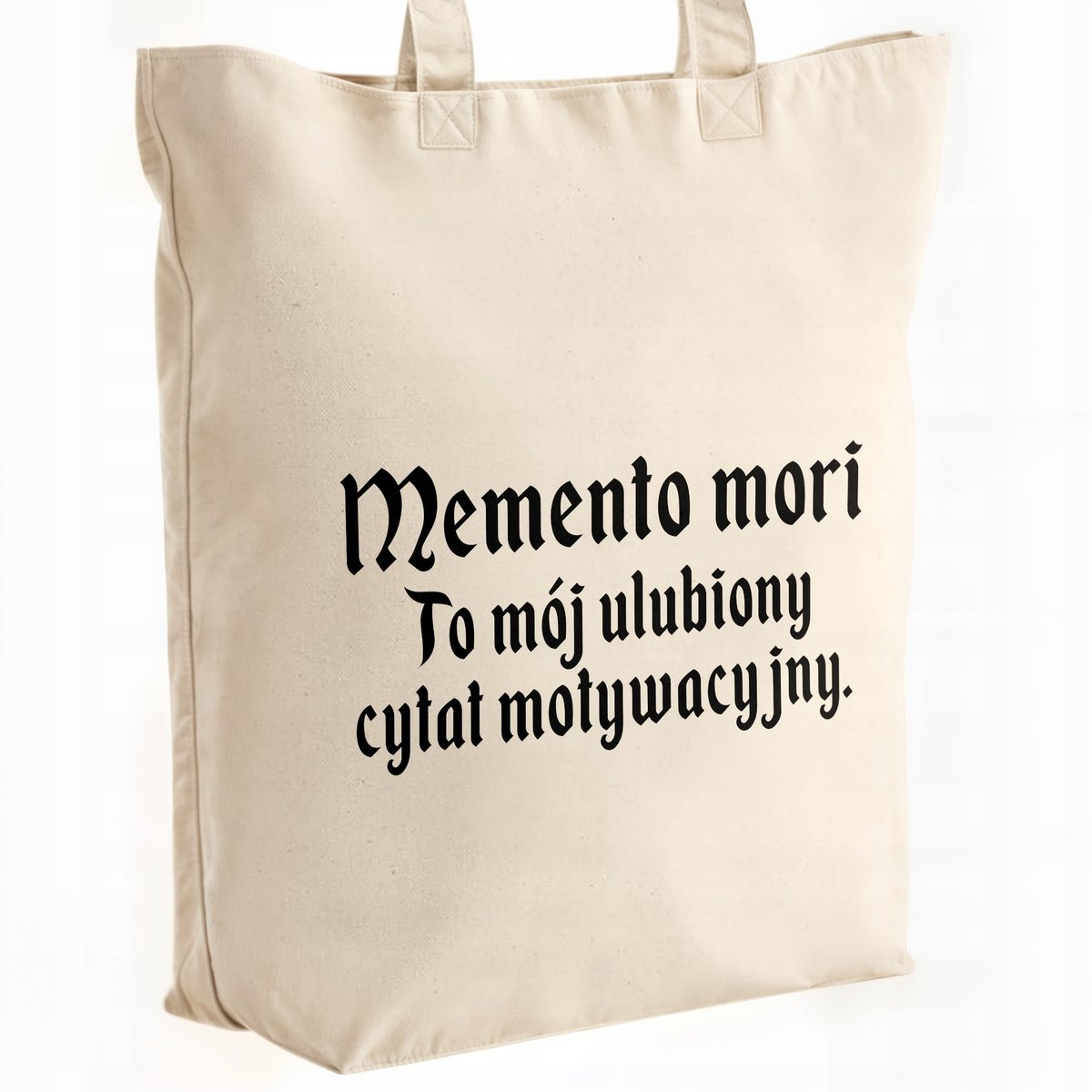 Torba bawełniana premium na zakupy 1670 Memento Mori Cytat Motywacyjny