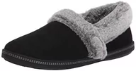 Kapcie damskie - Skechers COZY CAMPFIRE - TEAM TOASTY, damskie kapcie typu Low Top, Czarna czarna mikrofibra zamszowe sztuczne futro linia blk, 36 EU - miniaturka - grafika 1