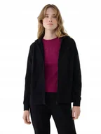 Bluzy damskie - Damska bluza dresowa 4F z kapturem MM00 SWSF1763 20S czarny S - miniaturka - grafika 1