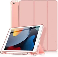 Etui do tabletów - Etui marki Amazon do iPada 9/8/7 generacji, odporne na uderzenia, wytrzymałe etui pancerne z uchwytem na długopisy, obrotowy stojak, pasek na ramię, etui ochronne do iPada 10.2 2021/2020/2019, różowe - miniaturka - grafika 1