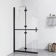 Ścianki i drzwi prysznicowe - vidaXL Składana ścianka prysznicowa pół mrożone szkło ESG 100x190 cm 151189 - miniaturka - grafika 1